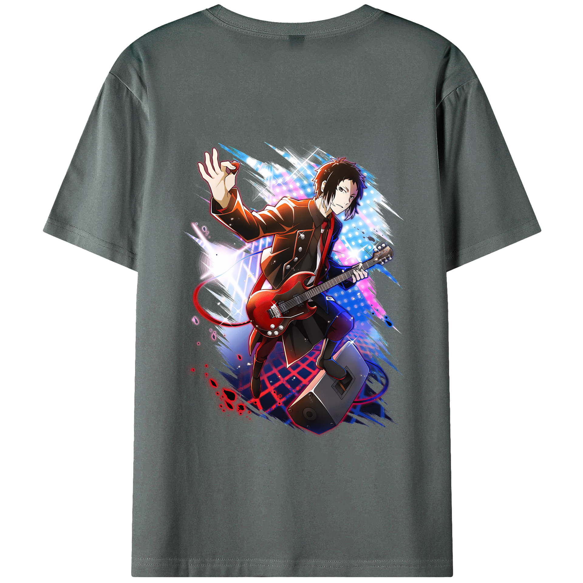 （画像用） 文豪ストレイドッグス Bungo Stray Dogs 綿100％ メンズ半袖Tシャツ（バックプリント） 通気性